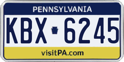 PA license plate KBX6245