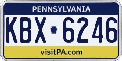 PA license plate KBX6246