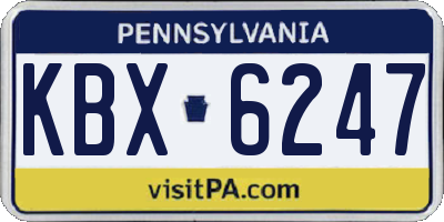 PA license plate KBX6247