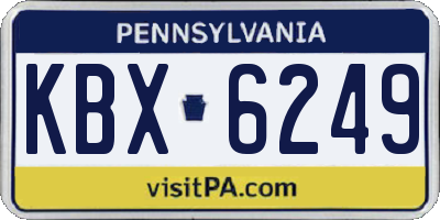 PA license plate KBX6249