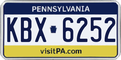 PA license plate KBX6252