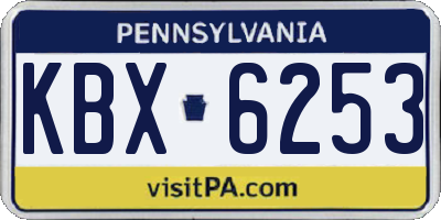 PA license plate KBX6253