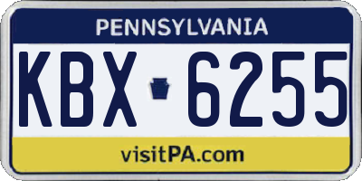 PA license plate KBX6255