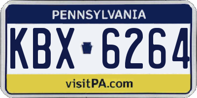PA license plate KBX6264