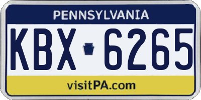 PA license plate KBX6265