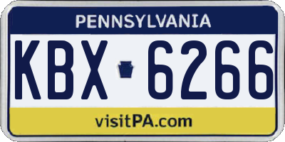 PA license plate KBX6266