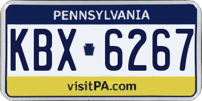PA license plate KBX6267