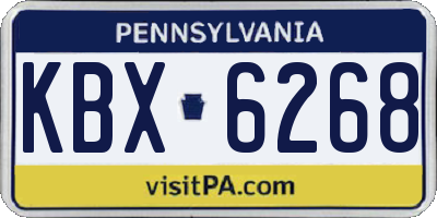 PA license plate KBX6268