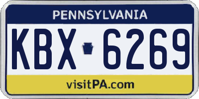 PA license plate KBX6269