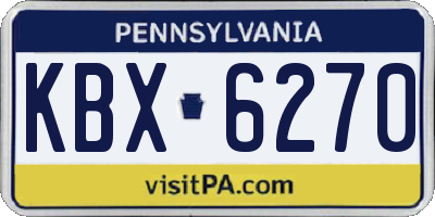 PA license plate KBX6270