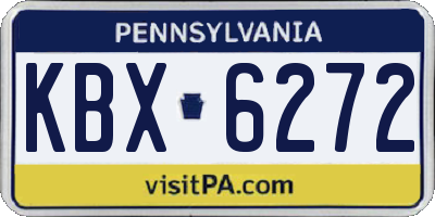 PA license plate KBX6272
