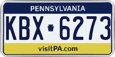 PA license plate KBX6273