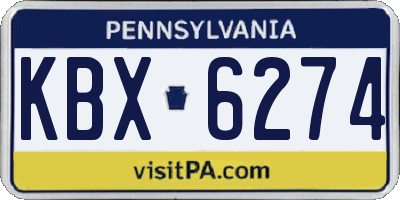 PA license plate KBX6274
