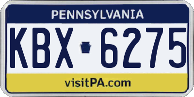 PA license plate KBX6275