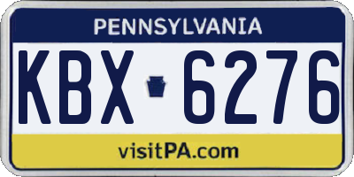 PA license plate KBX6276