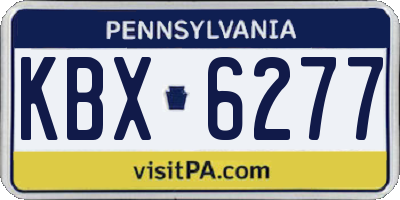 PA license plate KBX6277