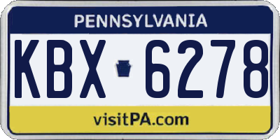PA license plate KBX6278