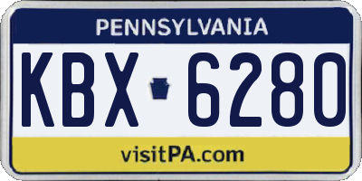 PA license plate KBX6280