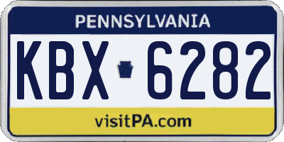 PA license plate KBX6282
