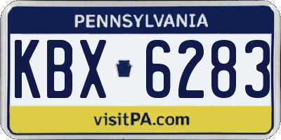 PA license plate KBX6283