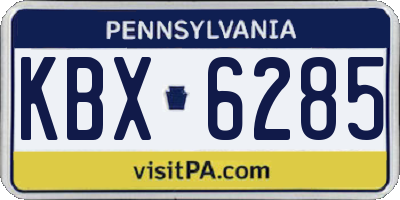 PA license plate KBX6285