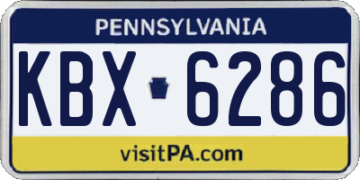 PA license plate KBX6286