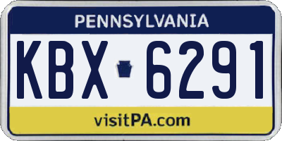 PA license plate KBX6291