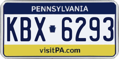 PA license plate KBX6293