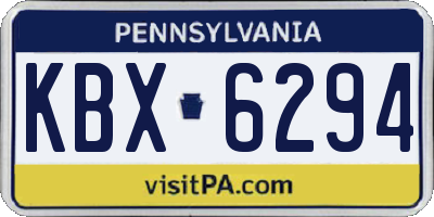 PA license plate KBX6294