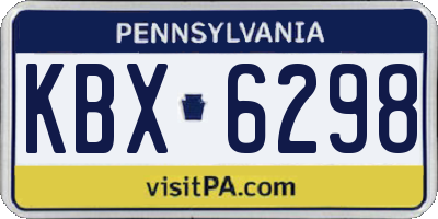 PA license plate KBX6298