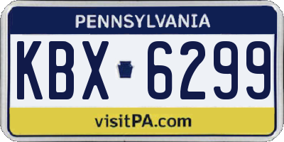 PA license plate KBX6299