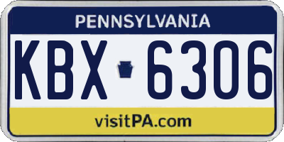 PA license plate KBX6306