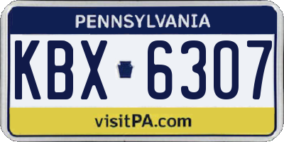 PA license plate KBX6307