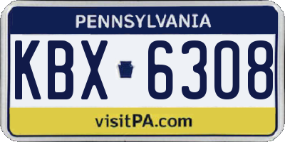 PA license plate KBX6308