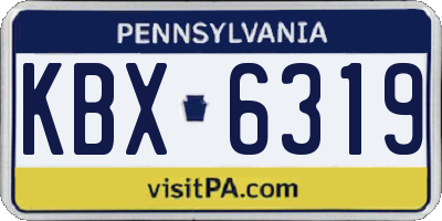 PA license plate KBX6319