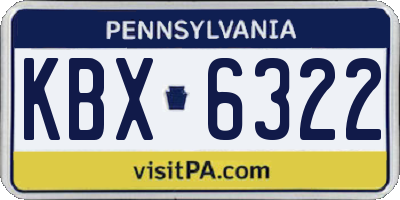 PA license plate KBX6322