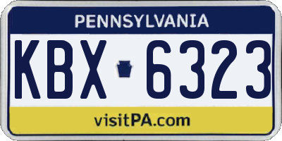 PA license plate KBX6323