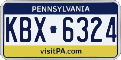 PA license plate KBX6324