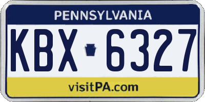 PA license plate KBX6327