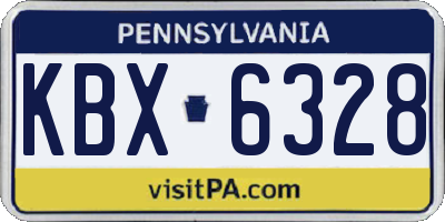 PA license plate KBX6328