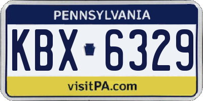 PA license plate KBX6329