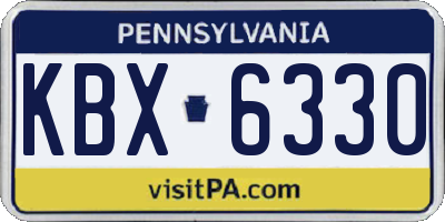 PA license plate KBX6330
