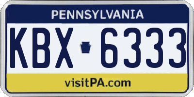 PA license plate KBX6333
