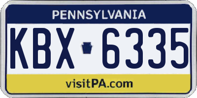 PA license plate KBX6335