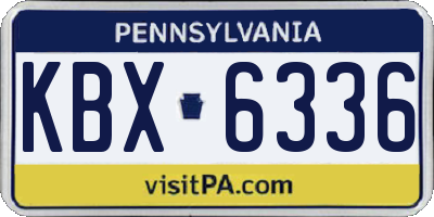 PA license plate KBX6336