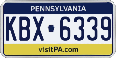 PA license plate KBX6339