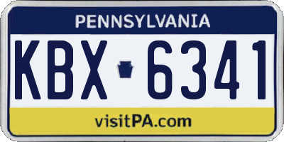 PA license plate KBX6341