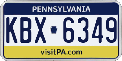 PA license plate KBX6349