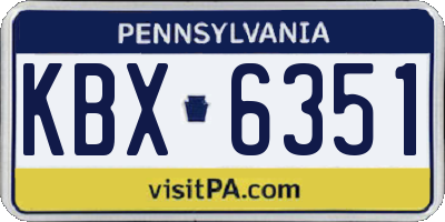 PA license plate KBX6351