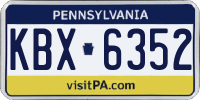 PA license plate KBX6352